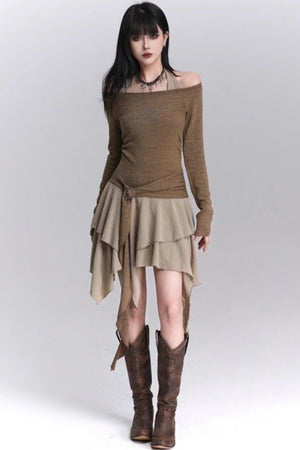 Halter Neck Off-Shoulder Dress