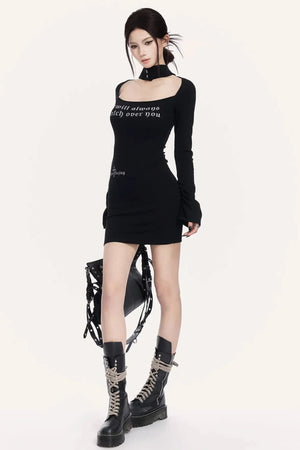 Halter Neck Printed Bodycon Dress