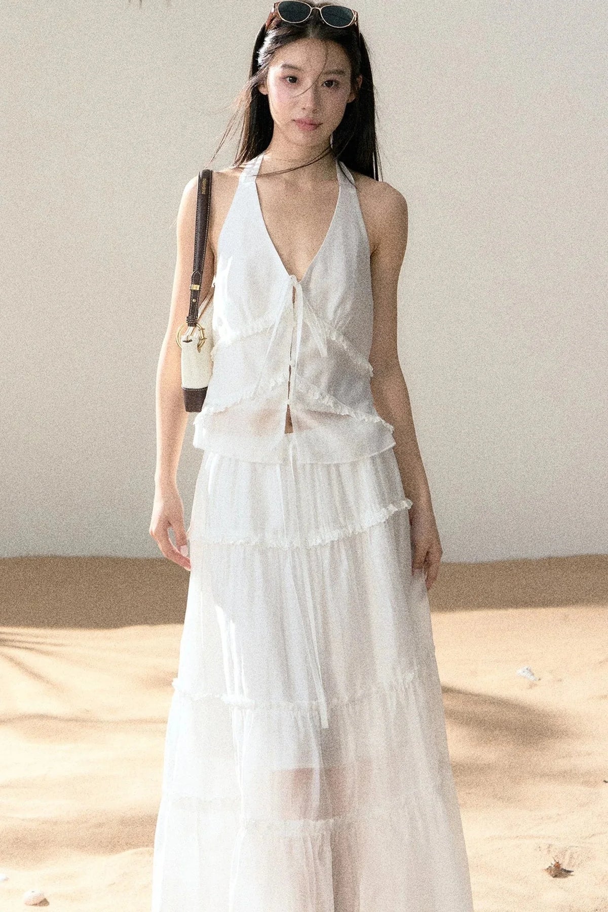 Halter Ruffled Top and Skirt Set-Up