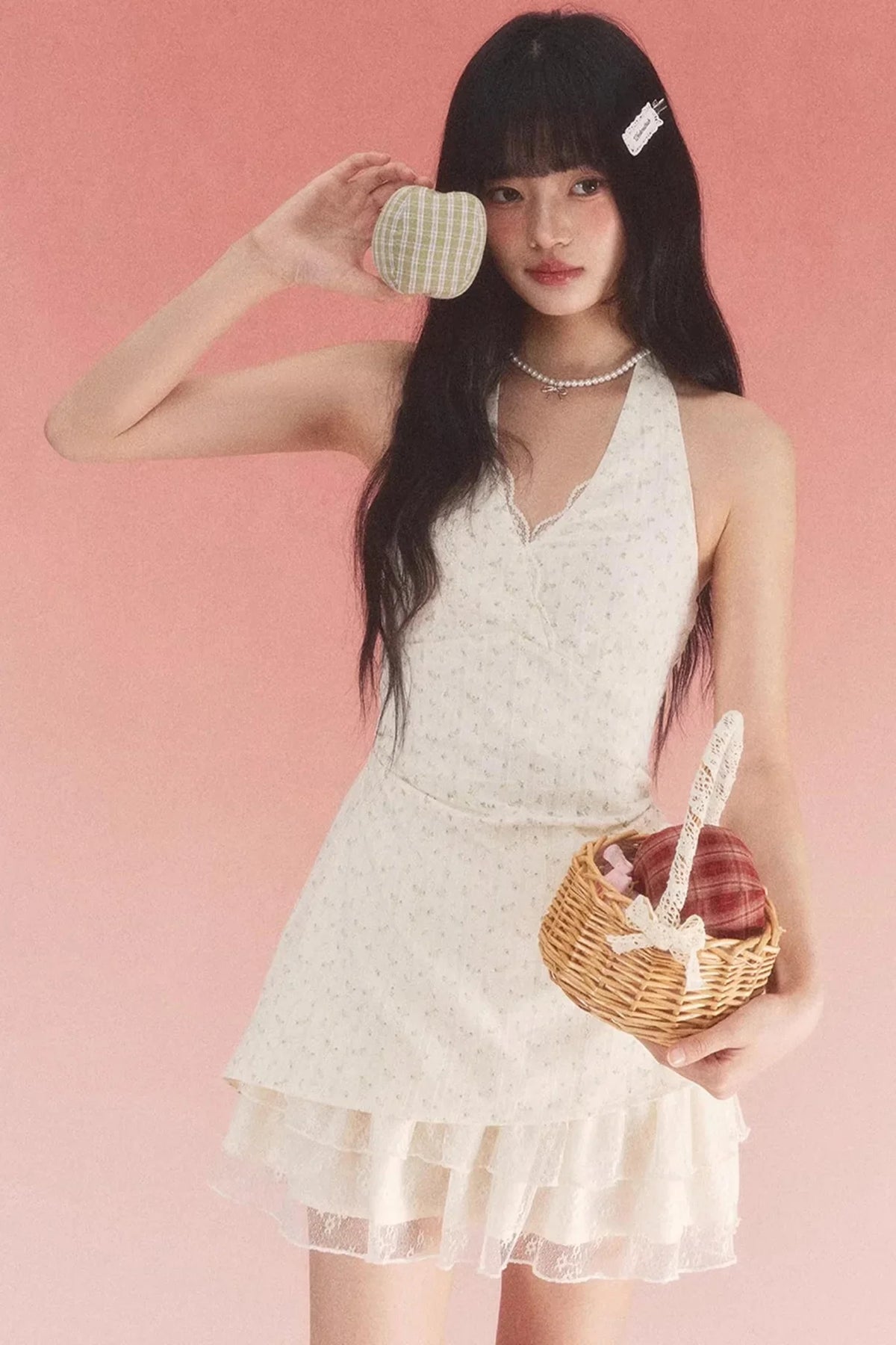 Halterneck Lace Floral Dress