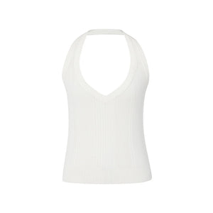 Halterneck Striped Camisole Top