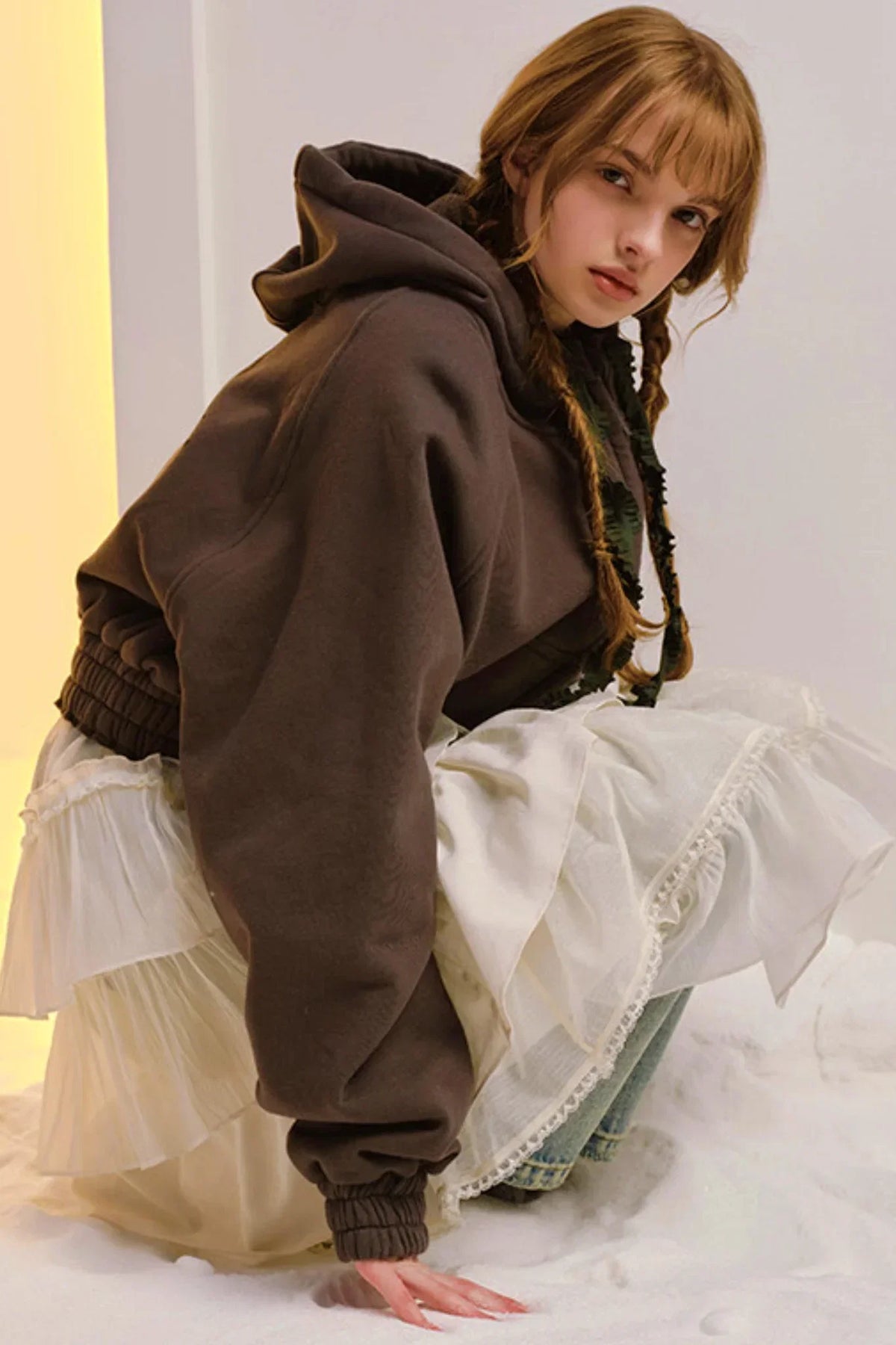 Hand-Dyed French Ruffled Skirt