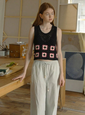 Hand Hook Vintage Checkered Vest Top