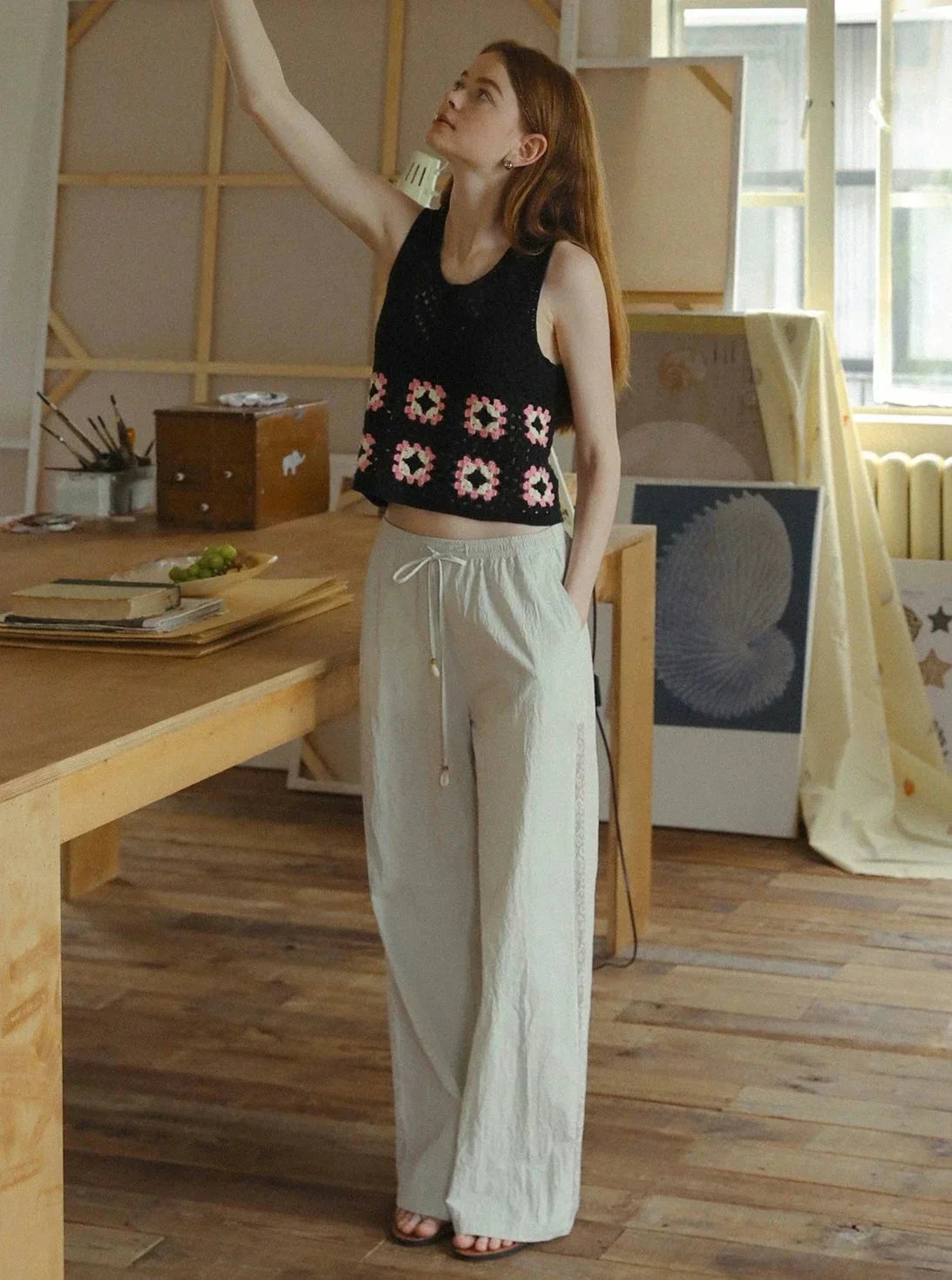 Hand Hook Vintage Checkered Vest Top