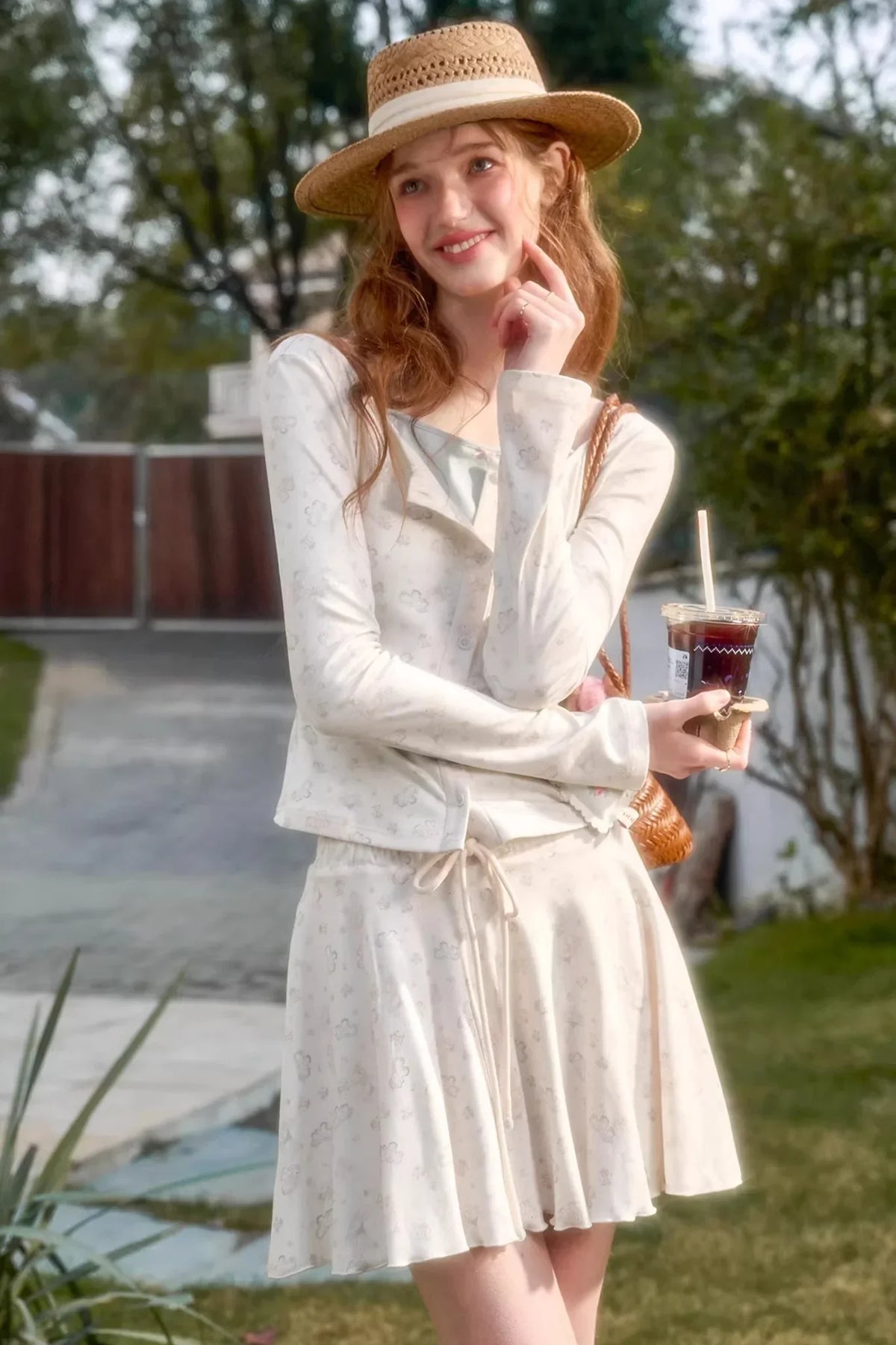 Hand-Painted Cardigan Skirt Set-Up