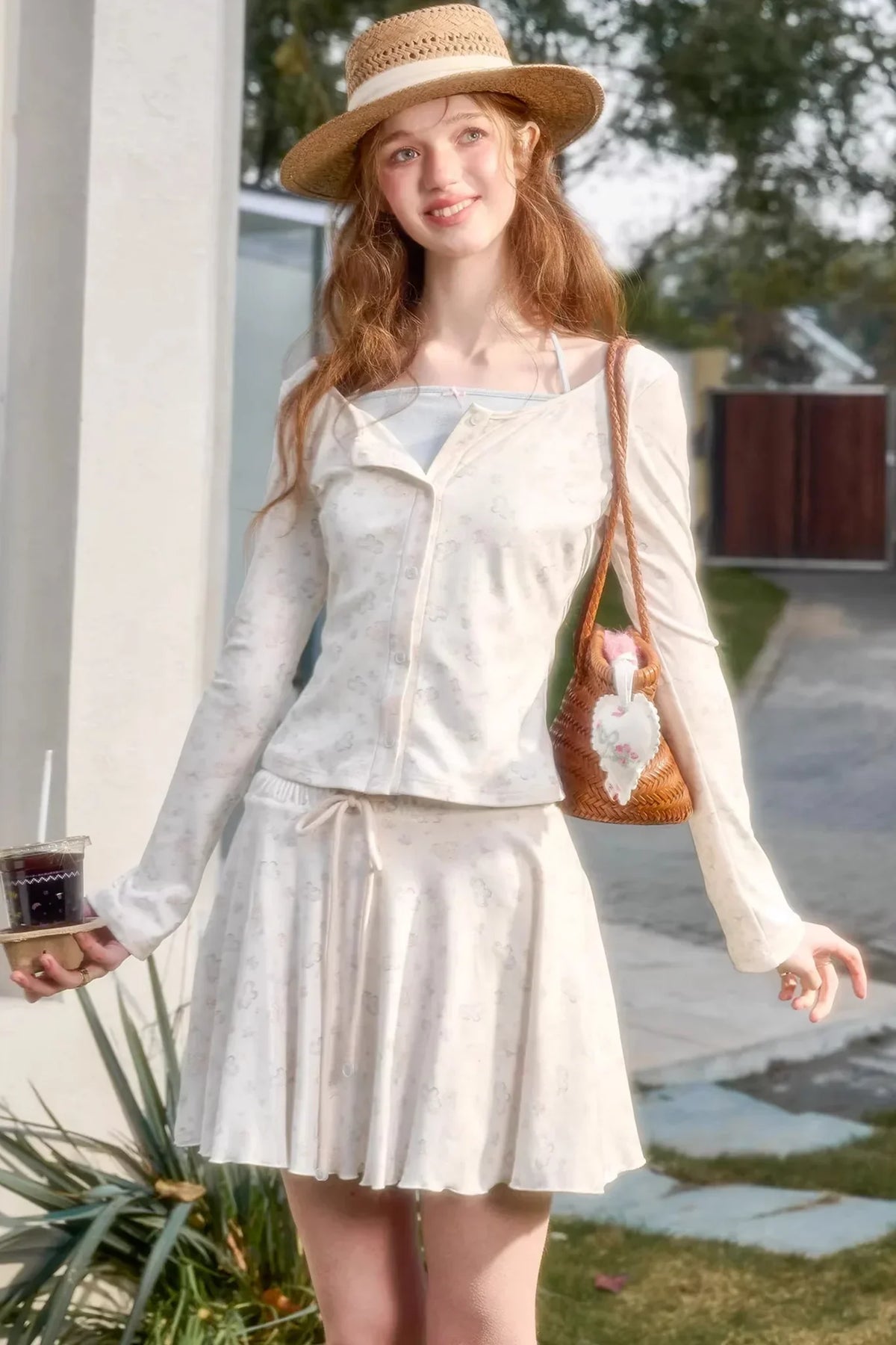 Hand-Painted Cardigan Skirt Set-Up