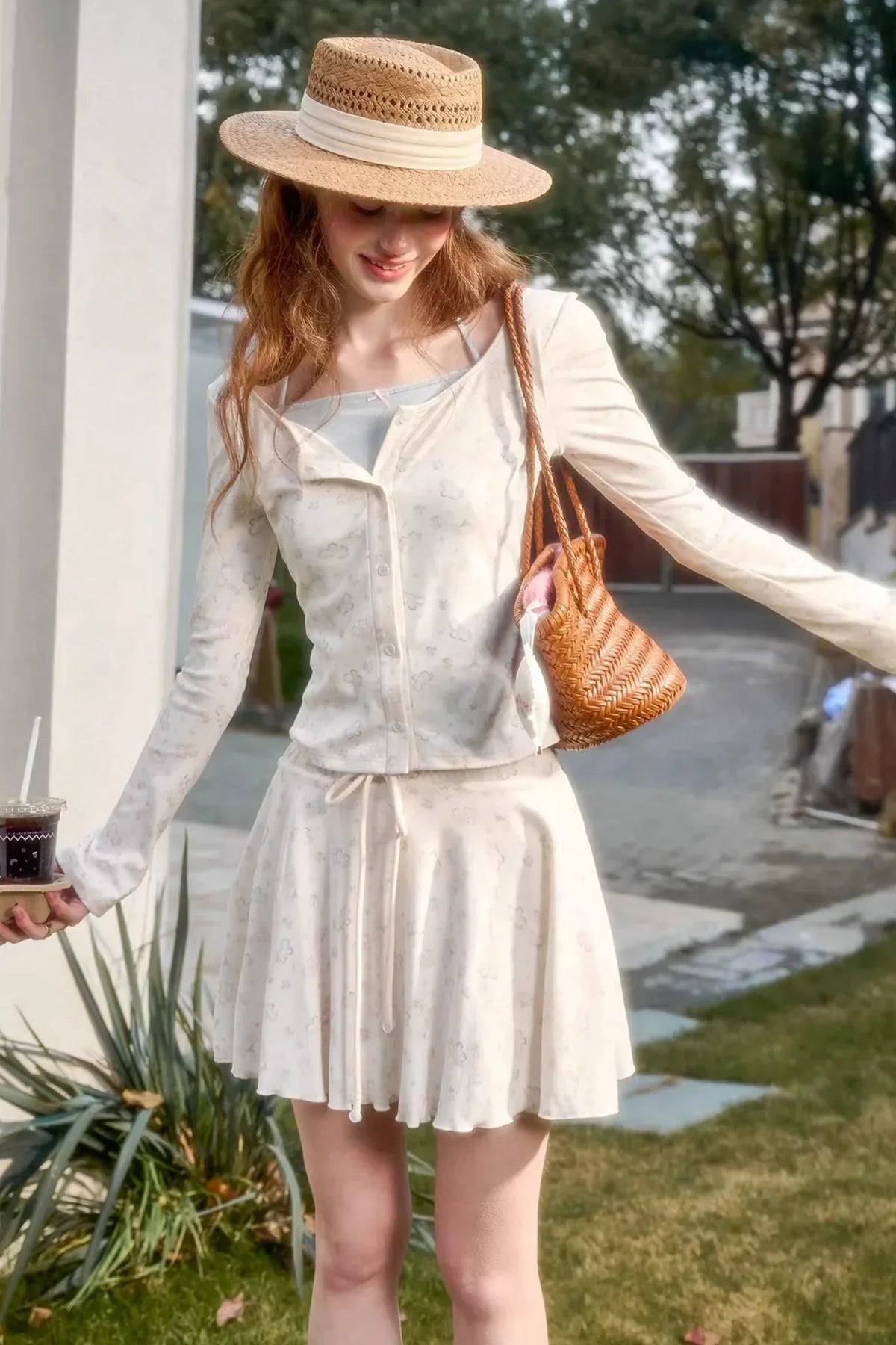 Hand-Painted Cardigan Skirt Set-Up