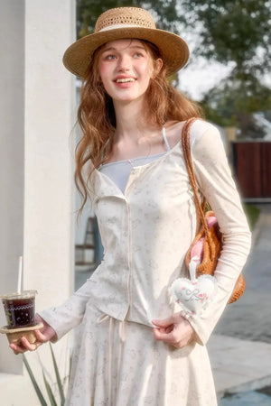 Hand-Painted Cardigan Skirt Set-Up