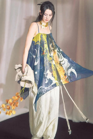 Hand-Painted Chiffon Camisole Top