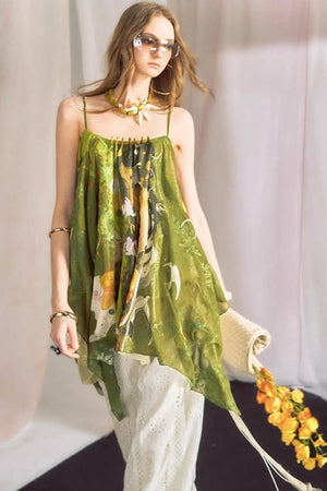 Hand-Painted Chiffon Camisole Top