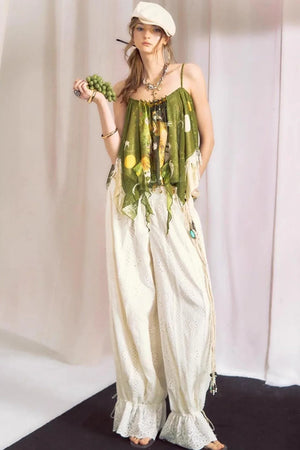 Hand-Painted Chiffon Camisole Top