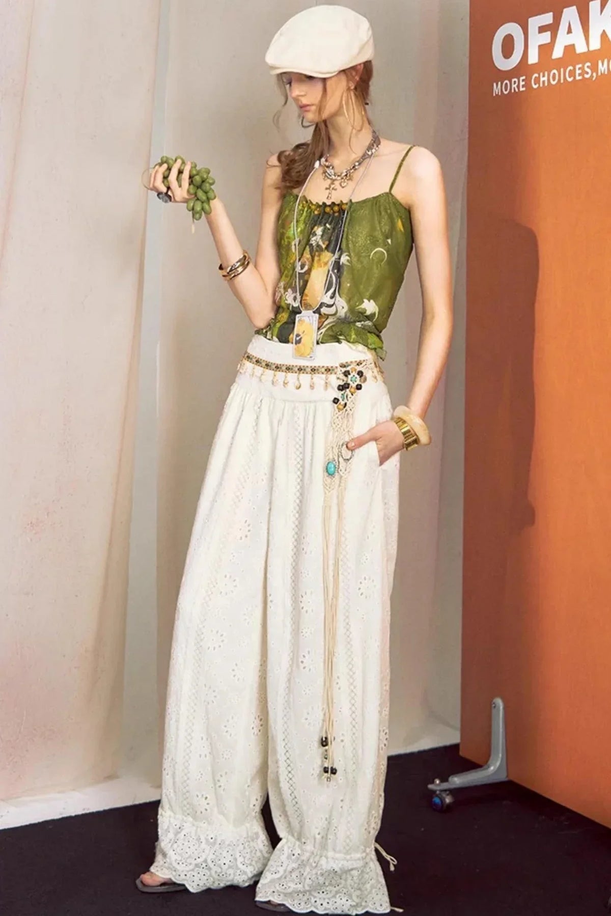 Hand-Painted Chiffon Camisole Top