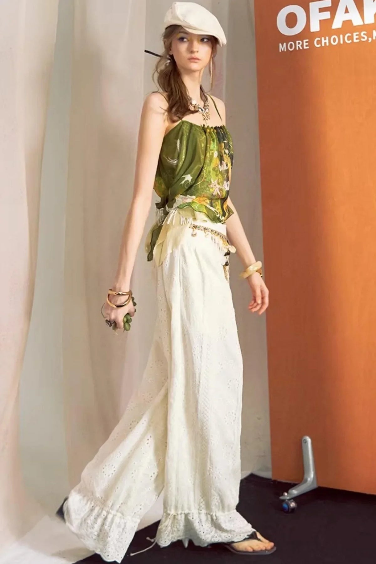 Hand-Painted Chiffon Camisole Top