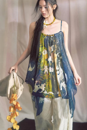 Hand-Painted Chiffon Camisole Top