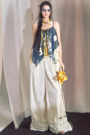 Hand-Painted Chiffon Camisole Top