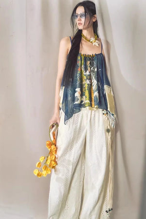 Hand-Painted Chiffon Camisole Top