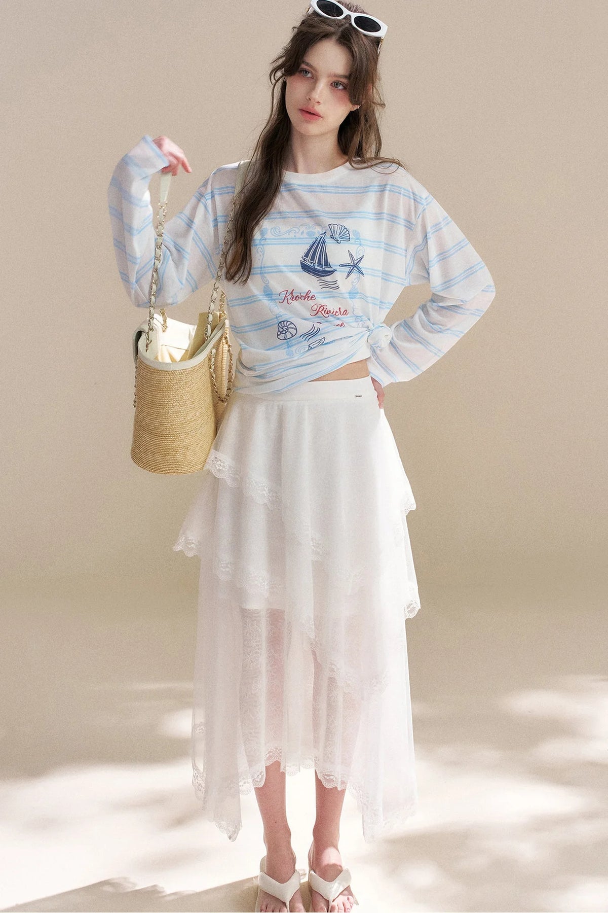 Hand-Painted Nautical Stripe T-Shirt