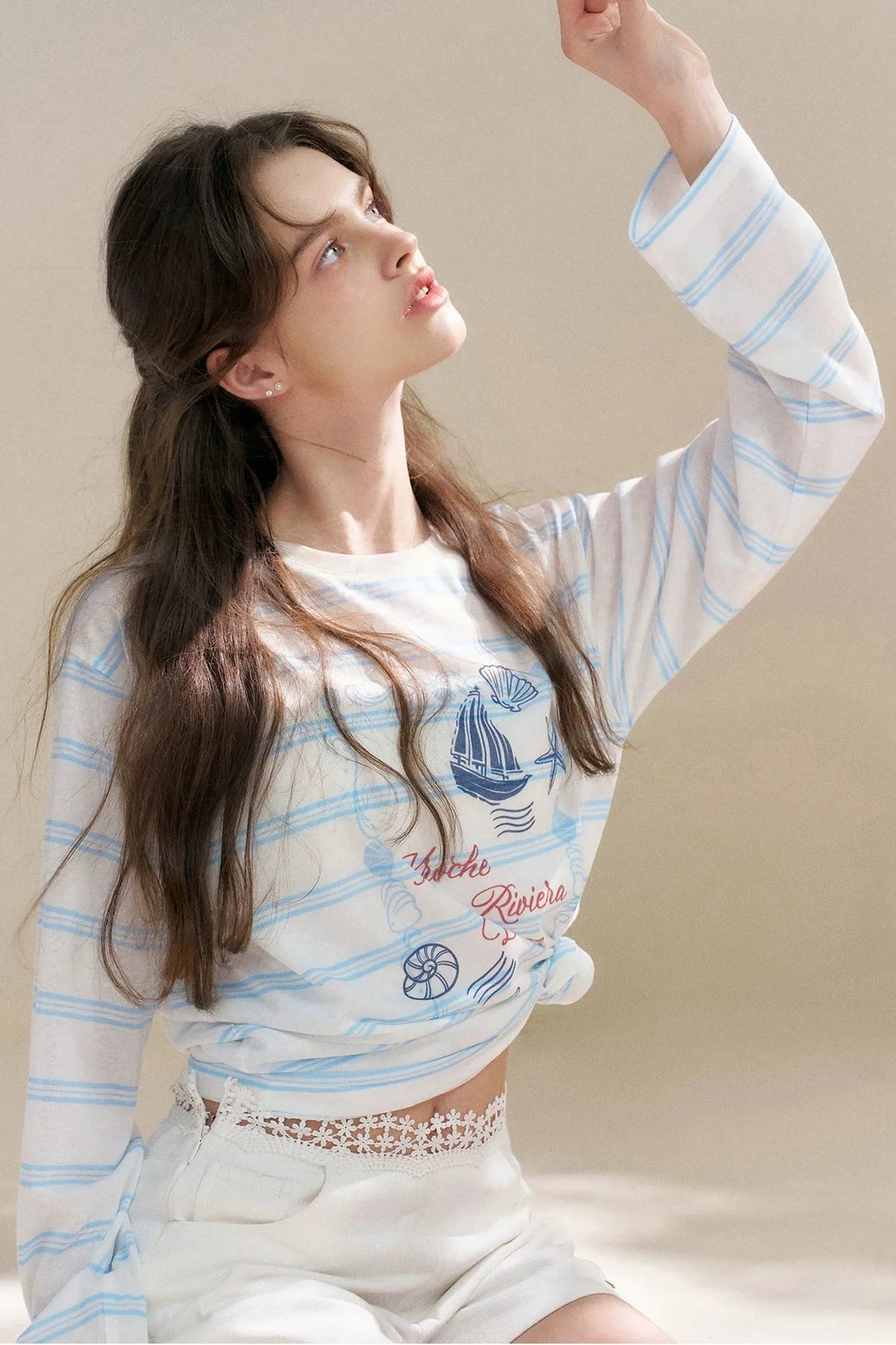 Hand-Painted Nautical Stripe T-Shirt