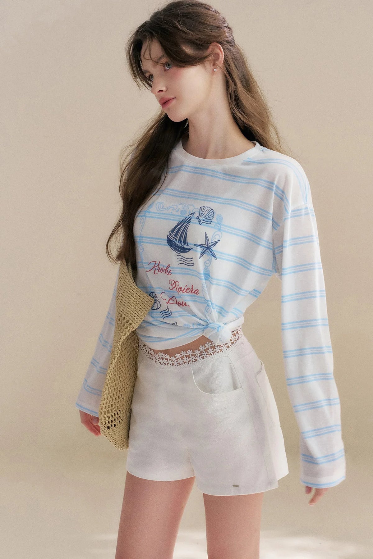Hand-Painted Nautical Stripe T-Shirt