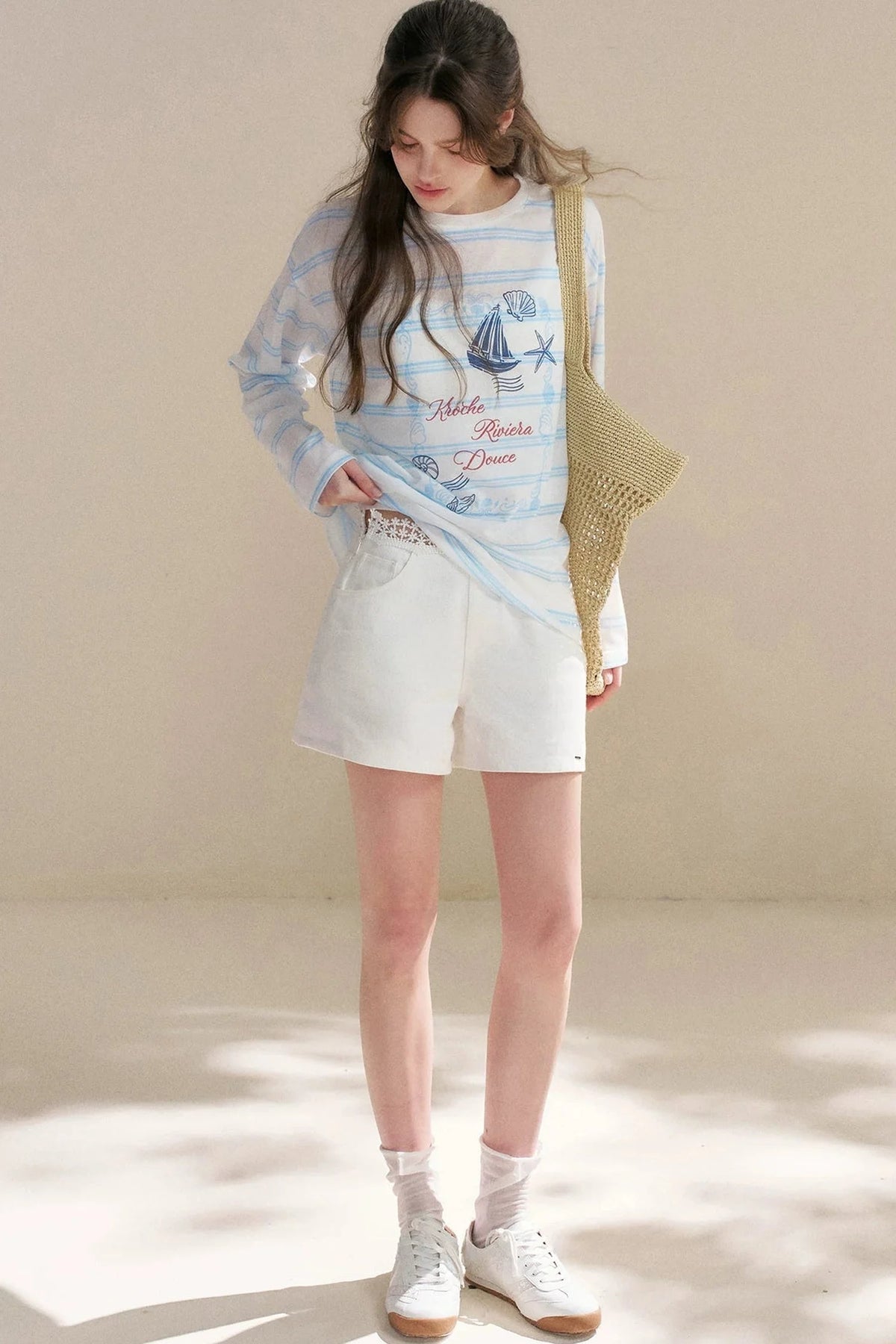 Hand-Painted Nautical Stripe T-Shirt