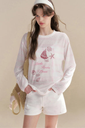 Hand-Painted Nautical Stripe T-Shirt