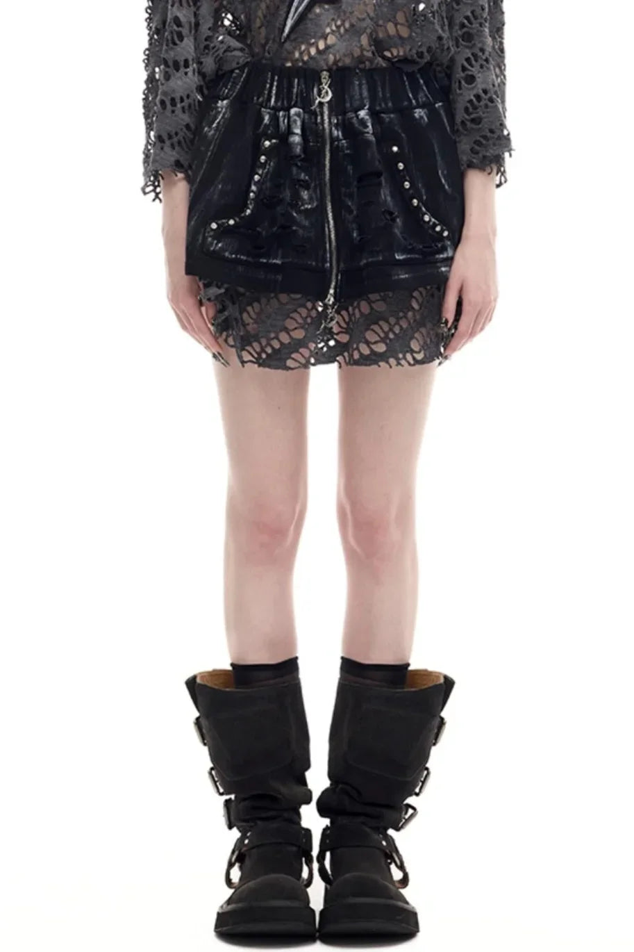 Hand Painted Punk Short Skirt