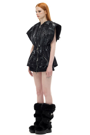 Hand Painted Punk Short Skirt