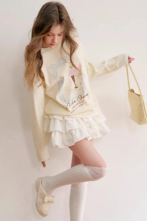 Hand-Painted Rose Cotton Top