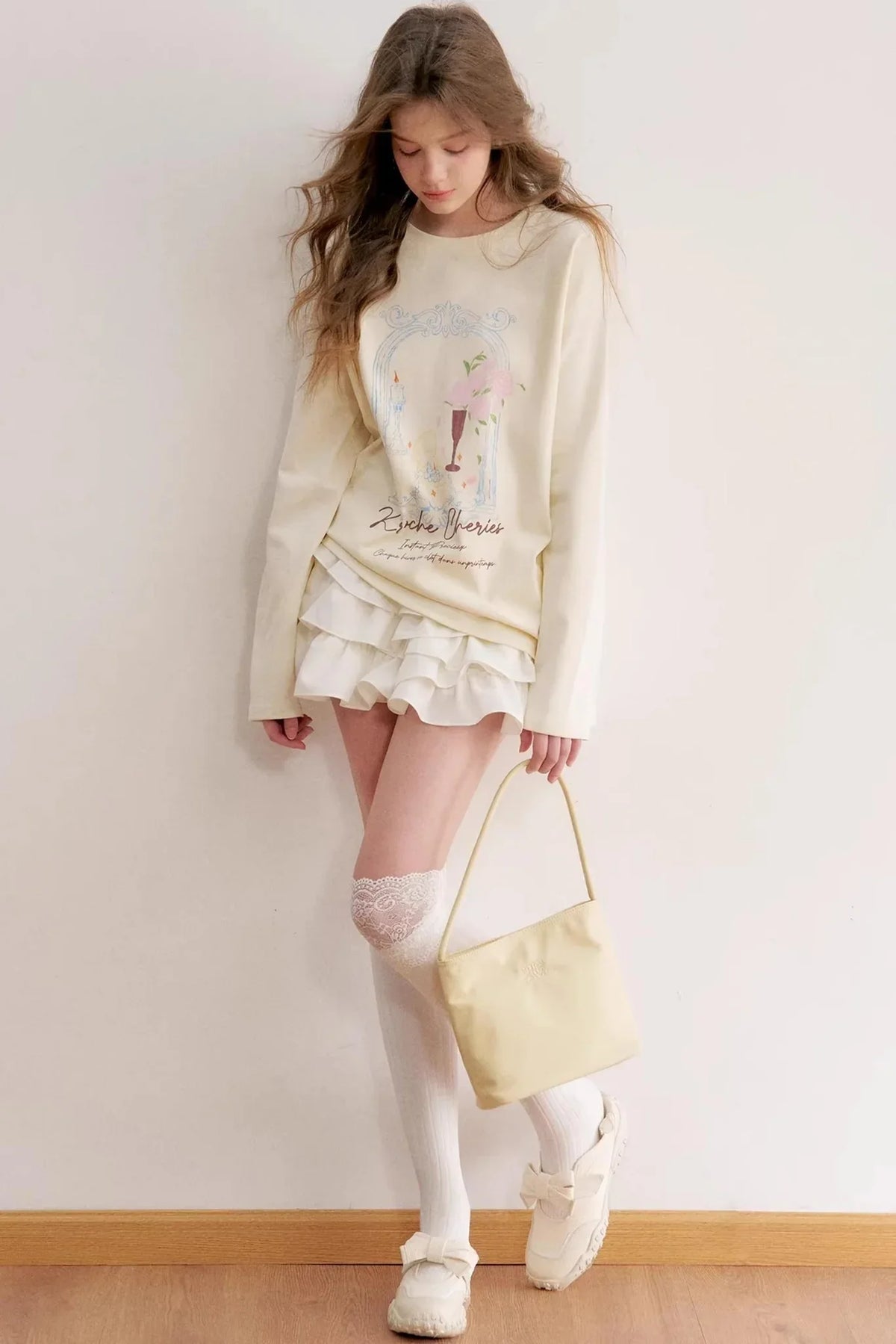 Hand-Painted Rose Cotton Top