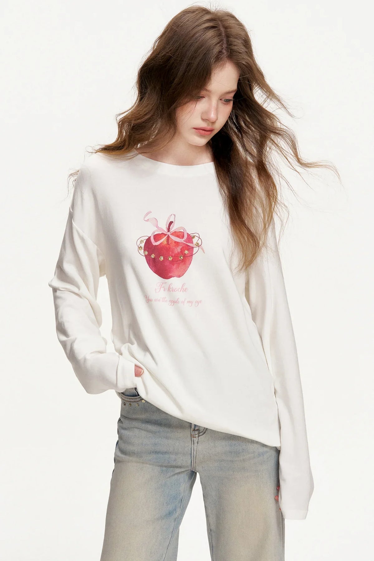 Hand-Painted Wool Flower Top