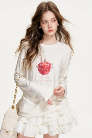 Hand-Painted Wool Flower Top