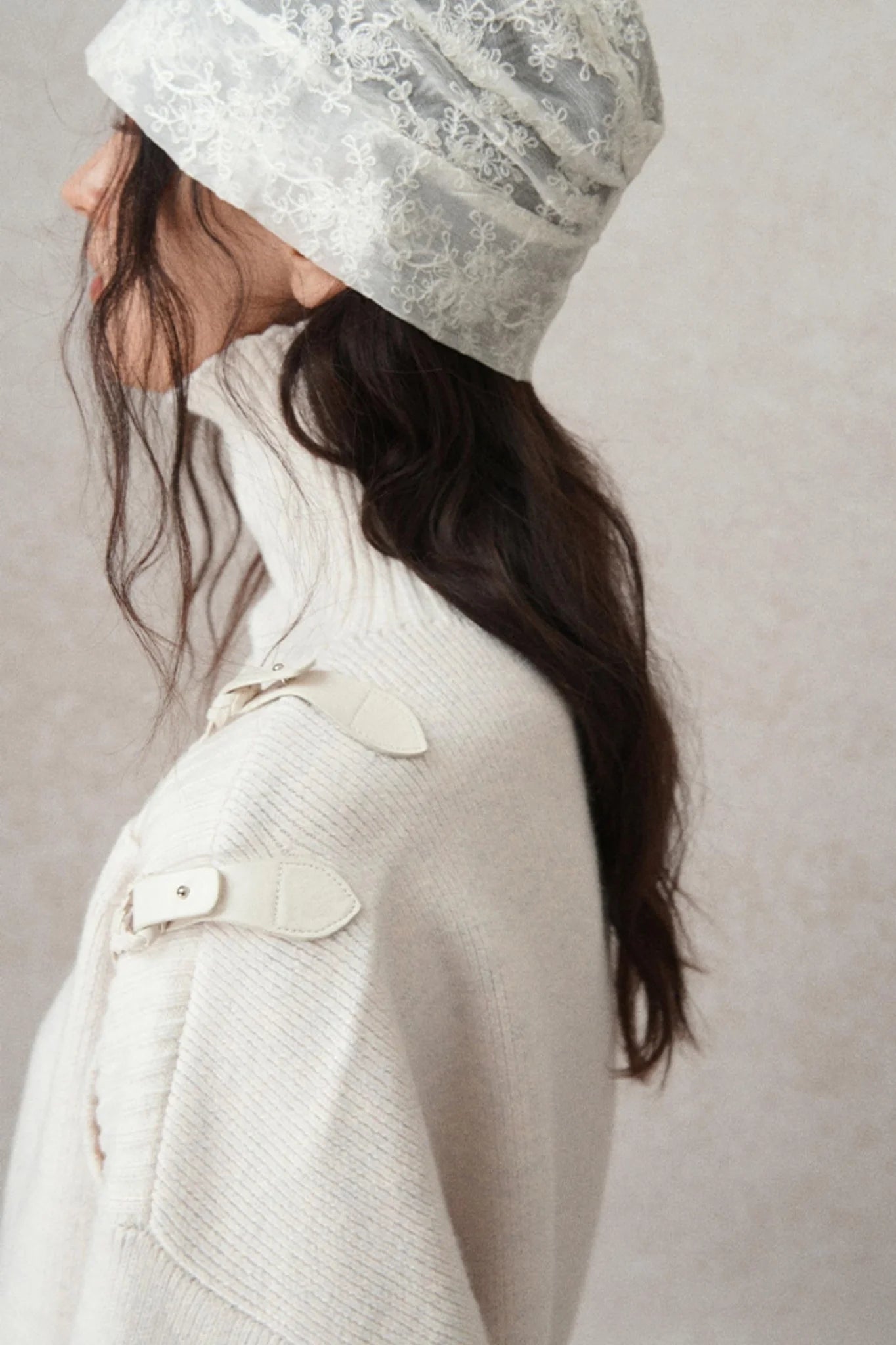 Hand-Woven Leather Loop Sweater