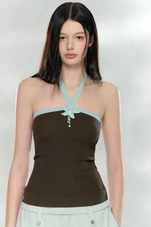 Hand-Woven Patchwork Halter Top