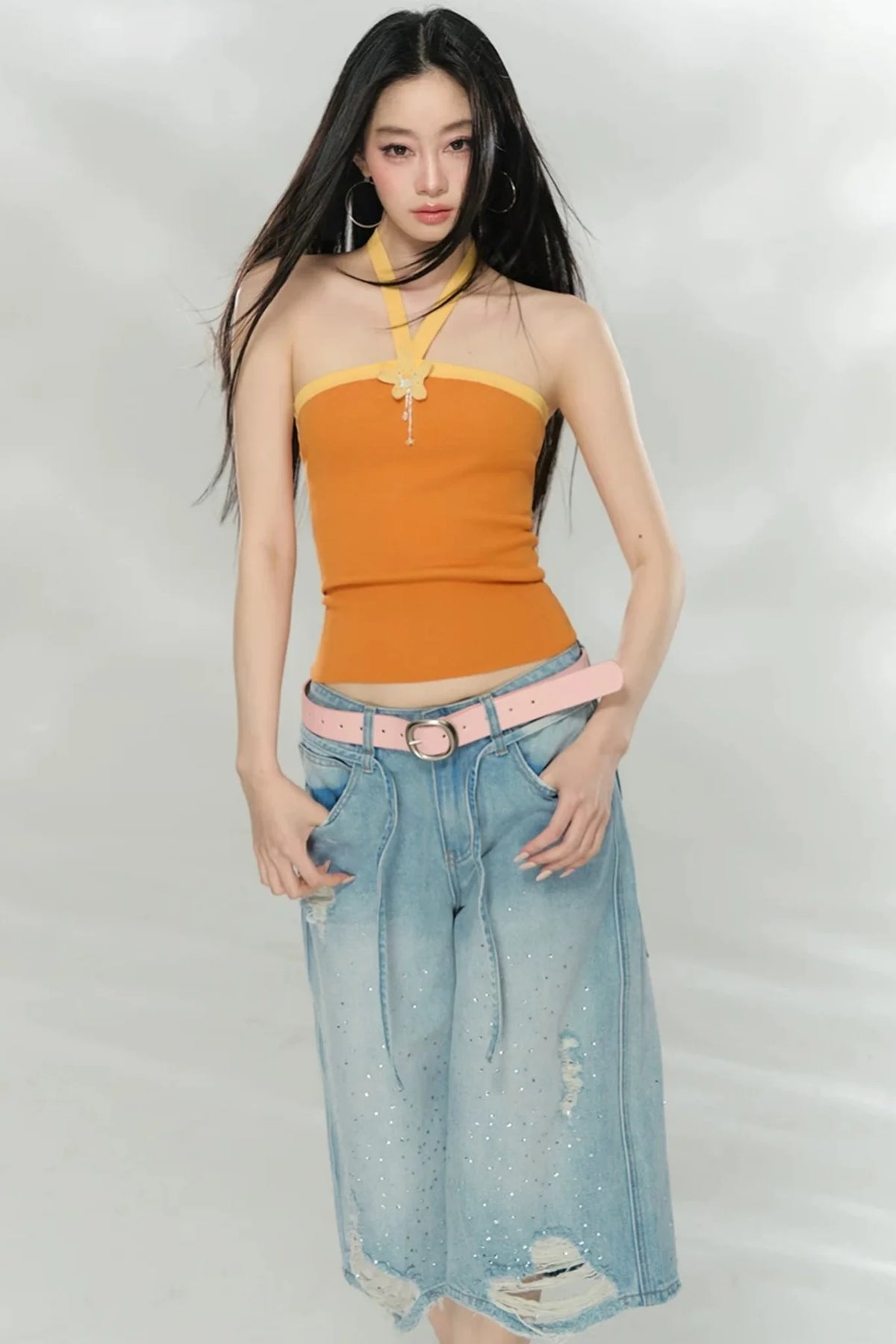 Hand-Woven Patchwork Halter Top