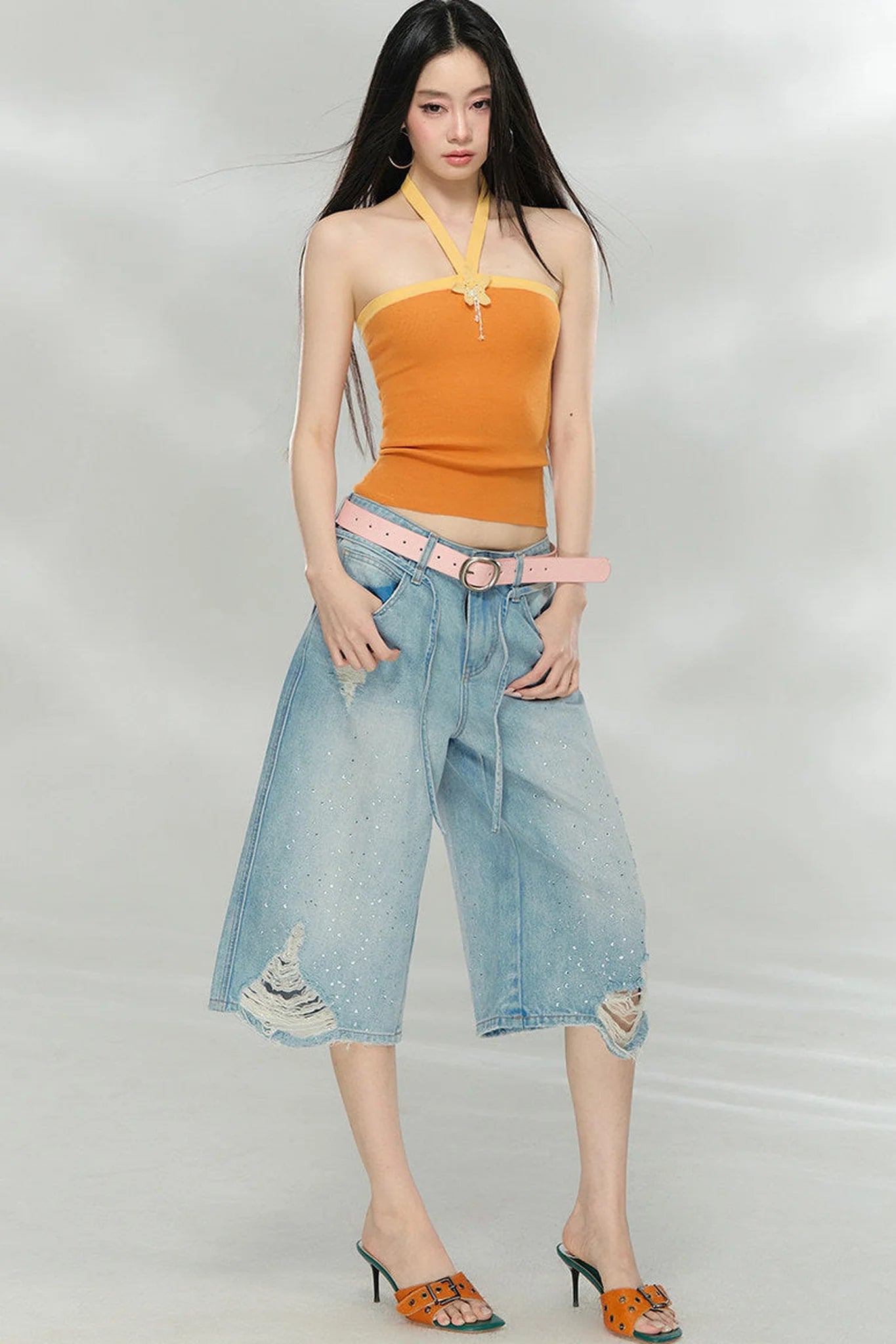 Hand-Woven Patchwork Halter Top