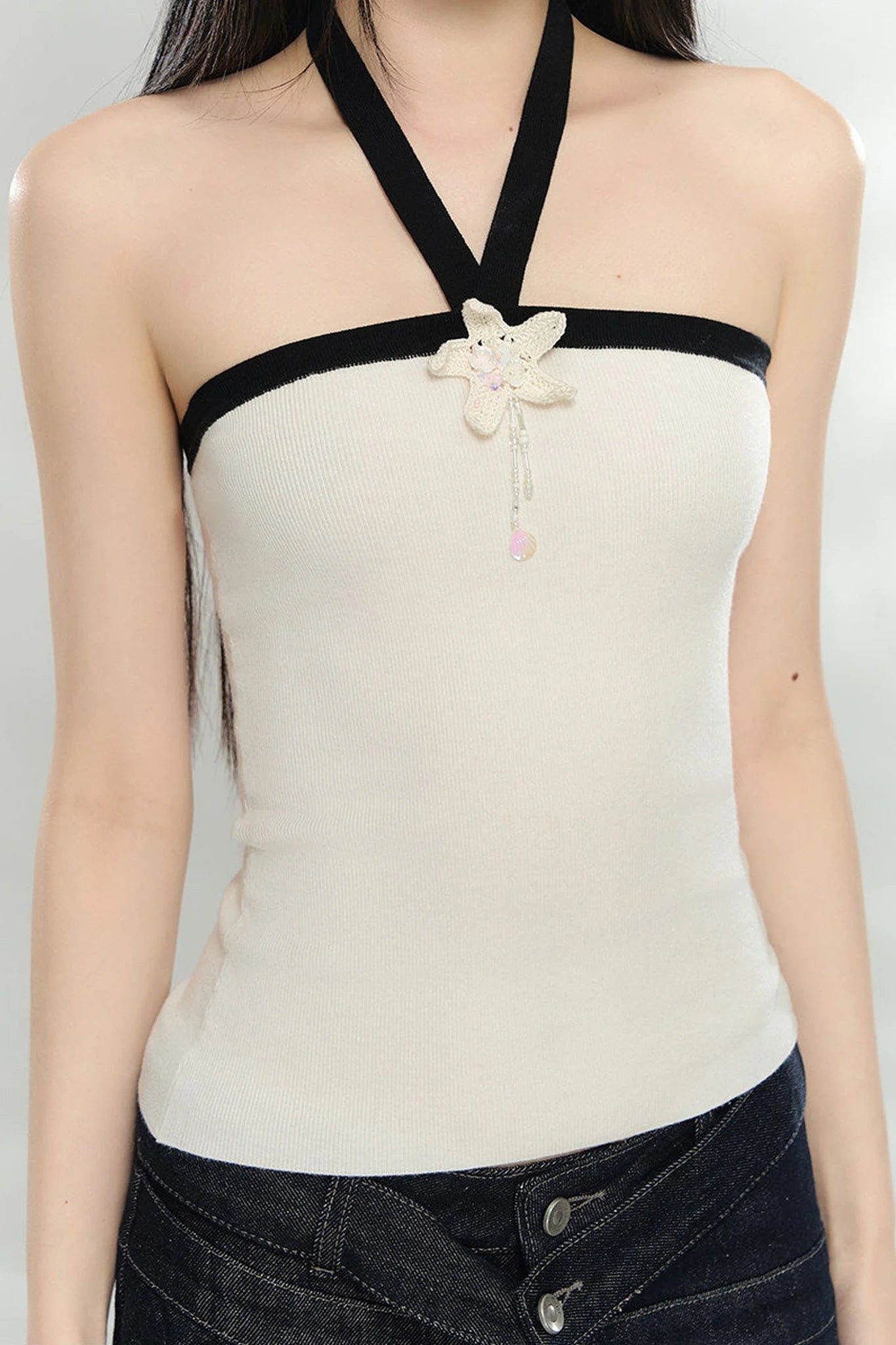 Hand-Woven Patchwork Halter Top