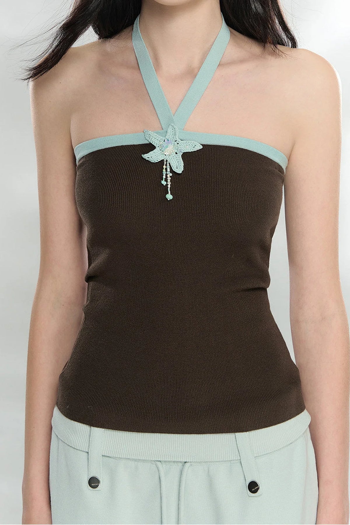 Hand-Woven Patchwork Halter Top