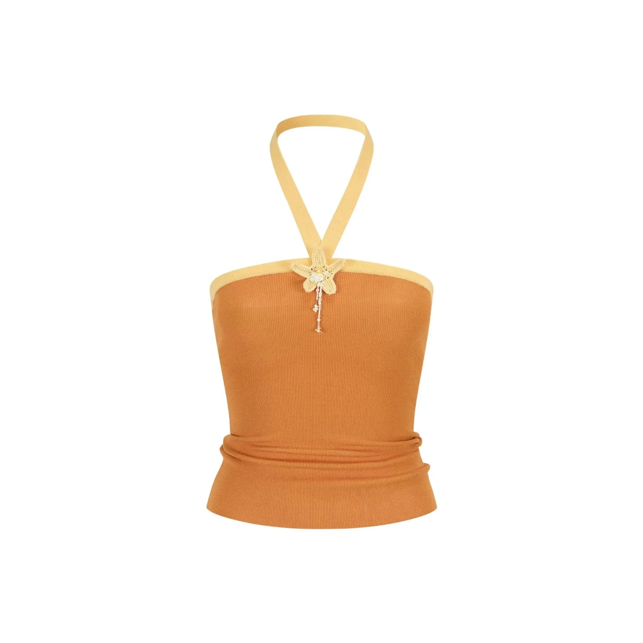 Hand-Woven Patchwork Halter Top