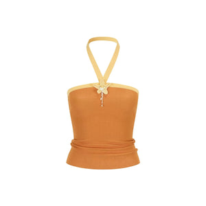 Hand-Woven Patchwork Halter Top