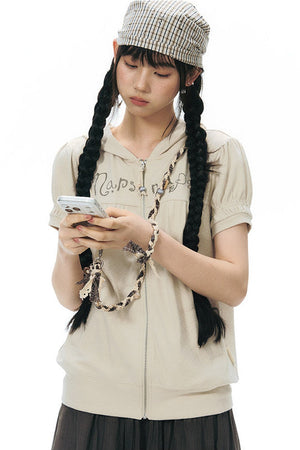 Hand-Woven Plaid Button Phone Chain