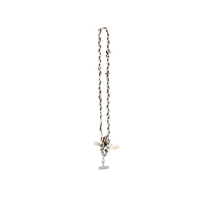 Hand-Woven Plaid Button Phone Chain