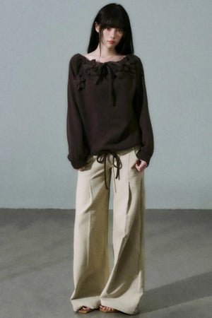 Handmade Floral Knit Sweatshirt