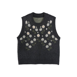 Handmade Flower Knitted Cardigan Set-Up