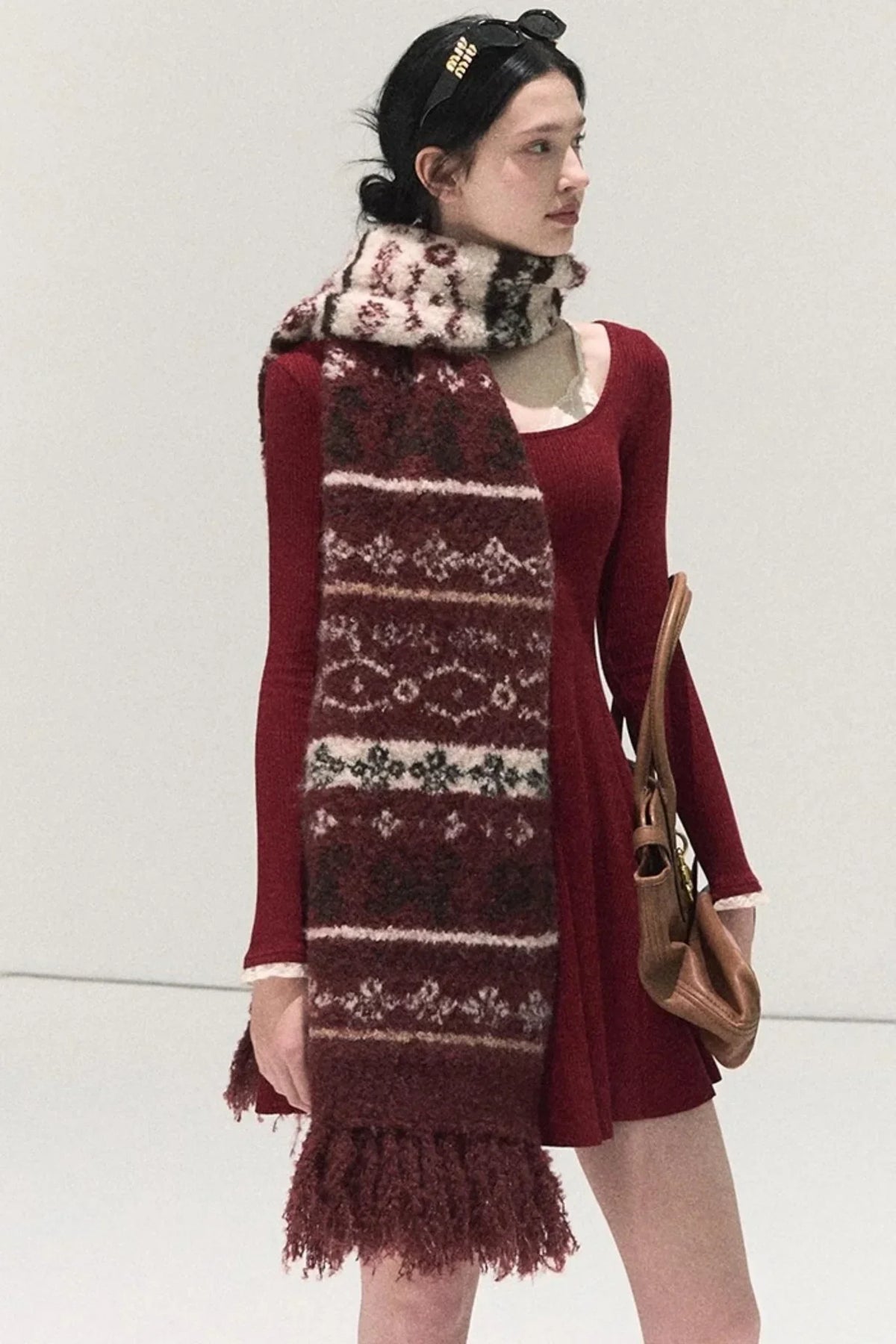 Handmade Wool Fair Isle Scarf