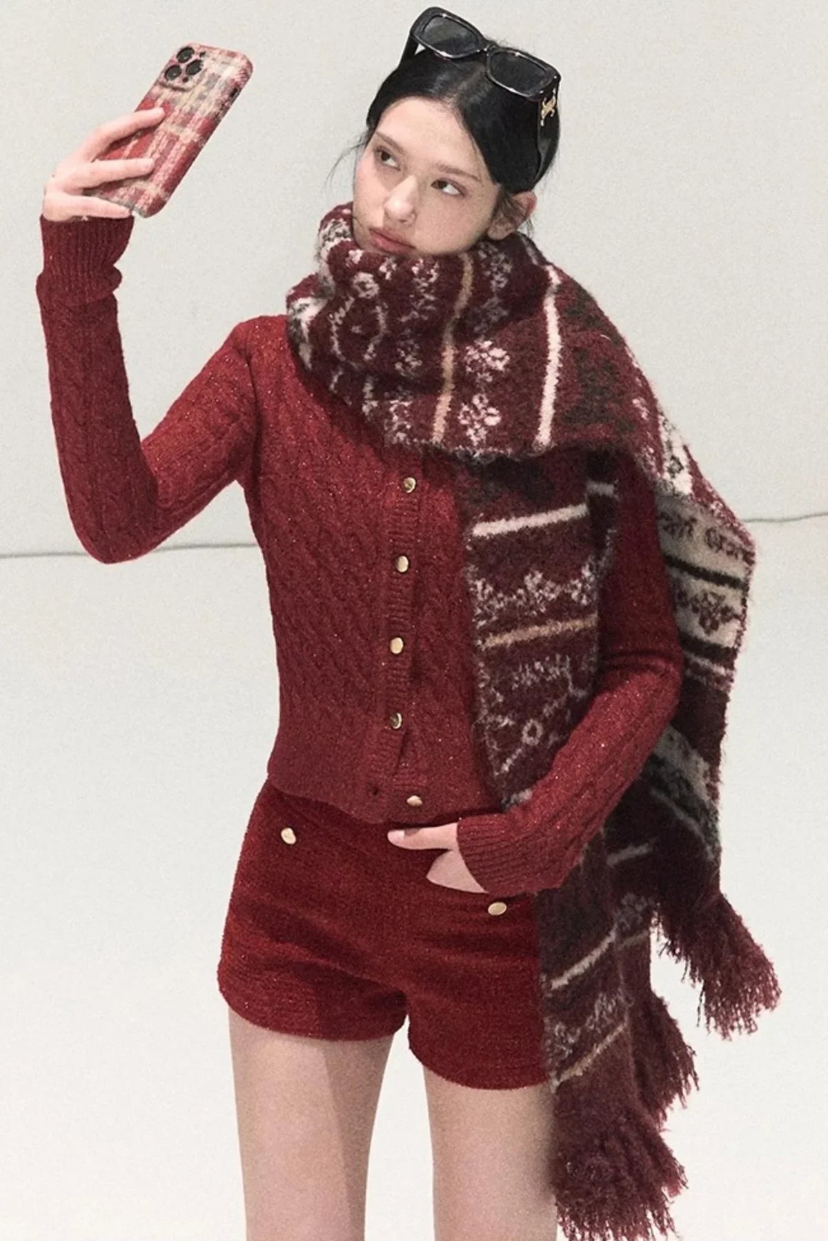 Handmade Wool Fair Isle Scarf
