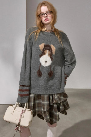 Hat and Puppy Knitted Sweater