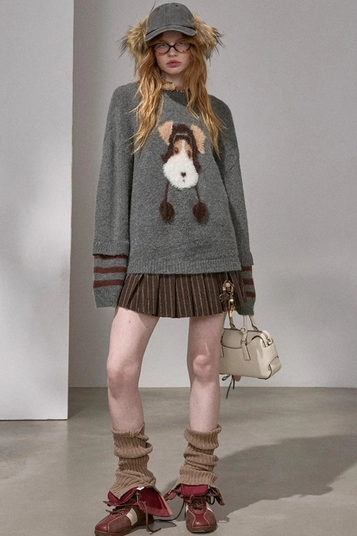 Hat and Puppy Knitted Sweater
