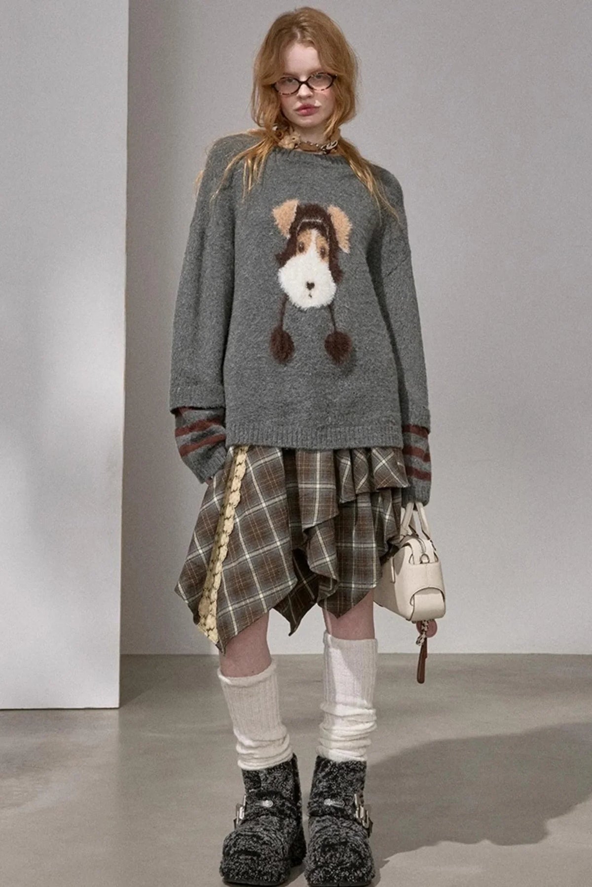 Hat and Puppy Knitted Sweater