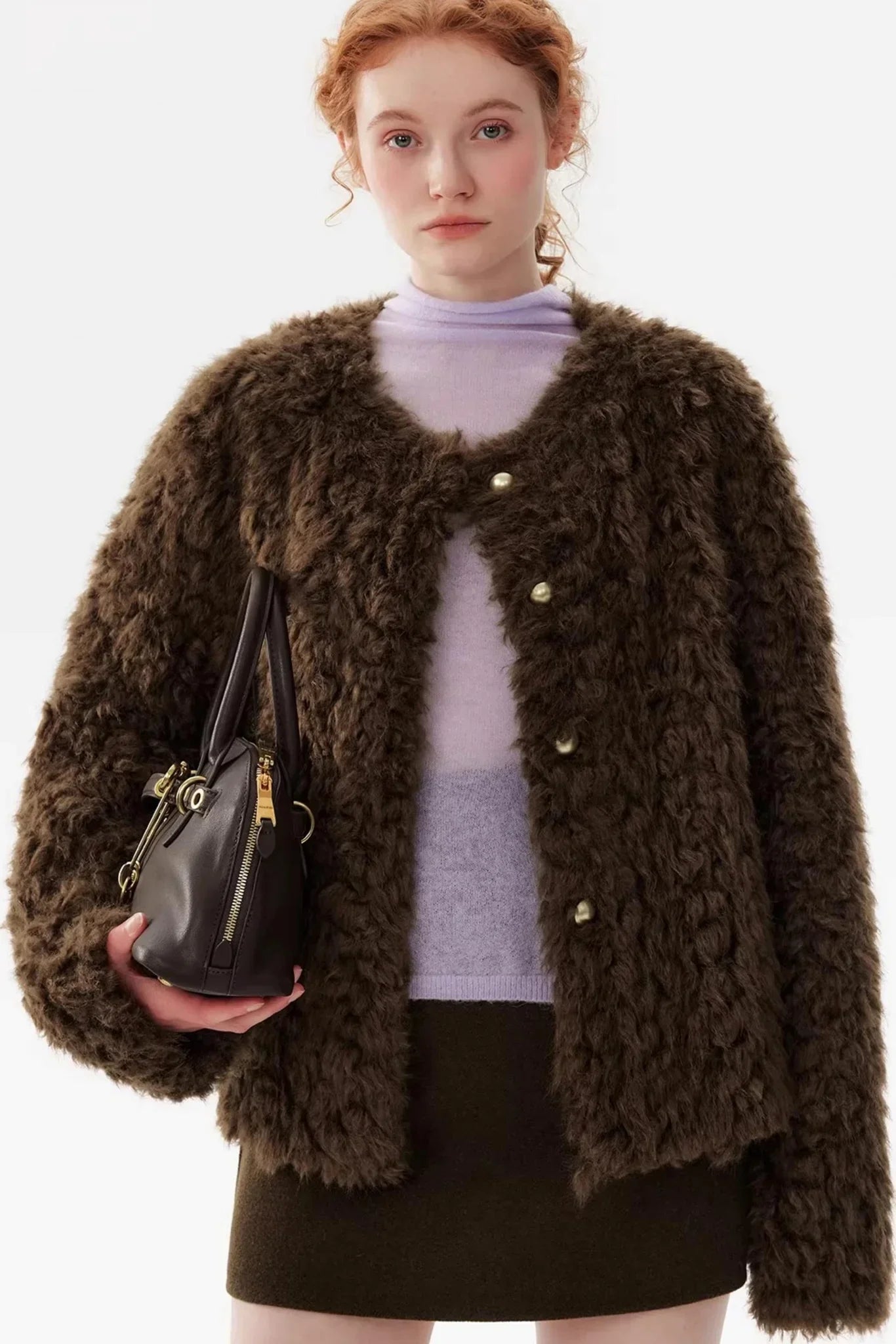 Hazelnut Chocolate Fur Coat