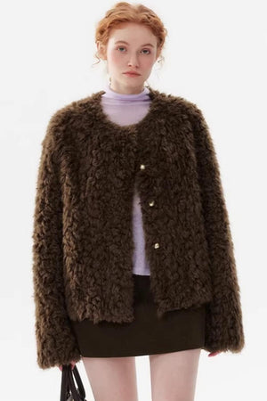 Hazelnut Chocolate Fur Coat